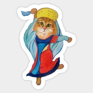 Dancing Kitty in the Traditional Dress Sticker